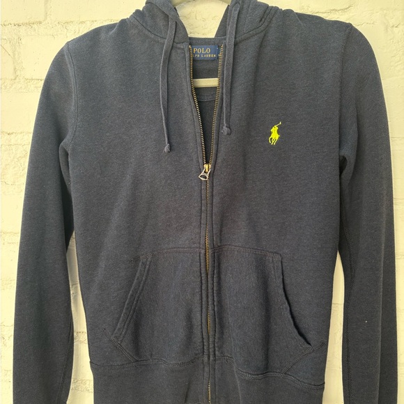 Polo by Ralph Lauren Charcoal Hoodie with Yellow Logo - Picture 3 of 5